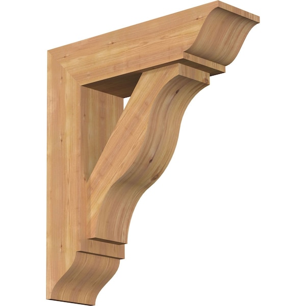 Ekena Millwork Funston Traditional Smooth Bracket w/ Offset Brace, Western Red Cedar, 7 1/2"W x 26"D x 30"H BKT0806X26X30FST01SWR - main